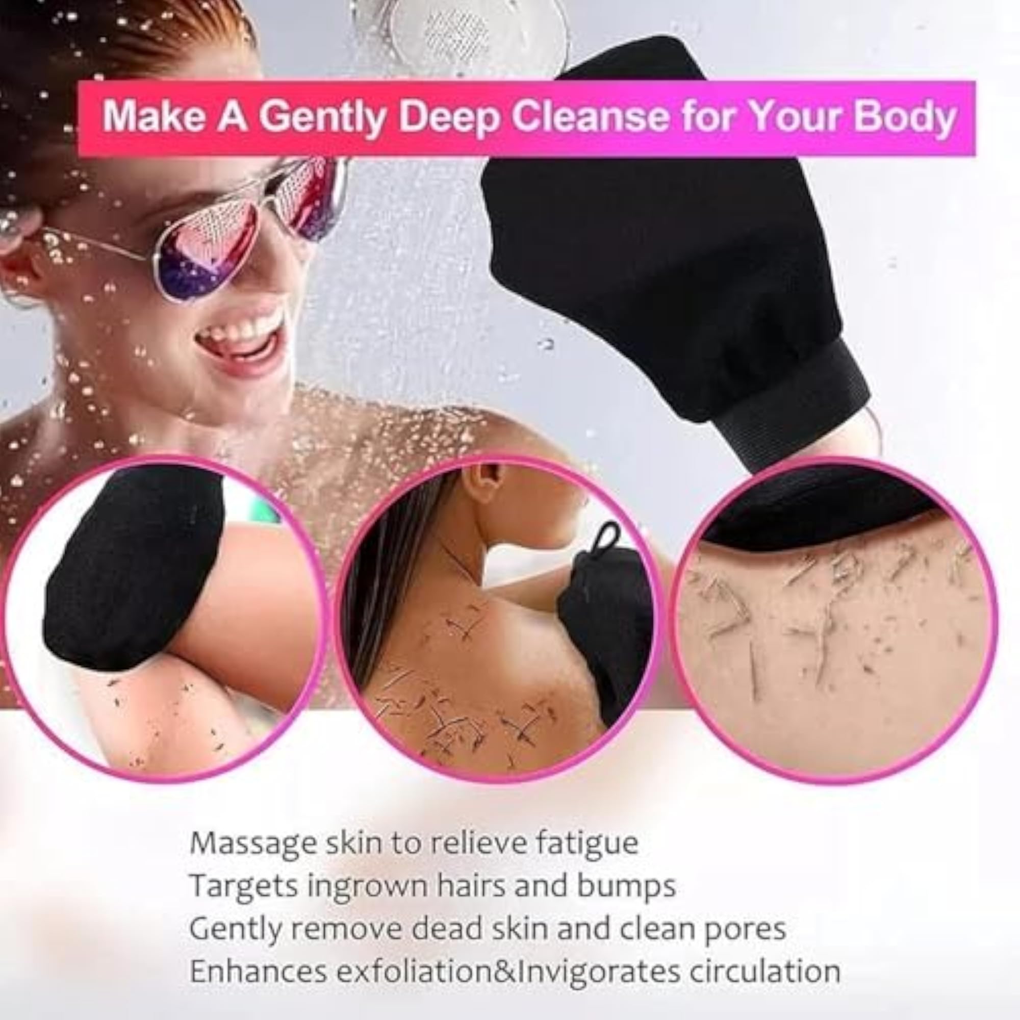 Exfoliating & Microfiber Gloves Hand Mitt Body Scrubber